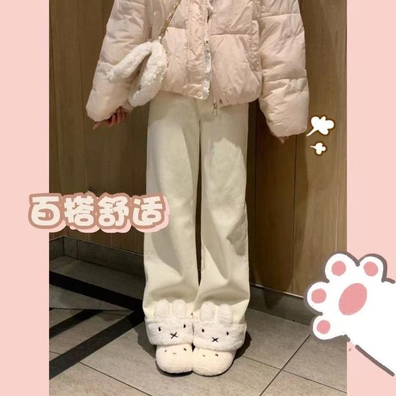 Corduroy Pant Warm - Anime Miffy Sztruksowe Długie Spodnie Ocieplane